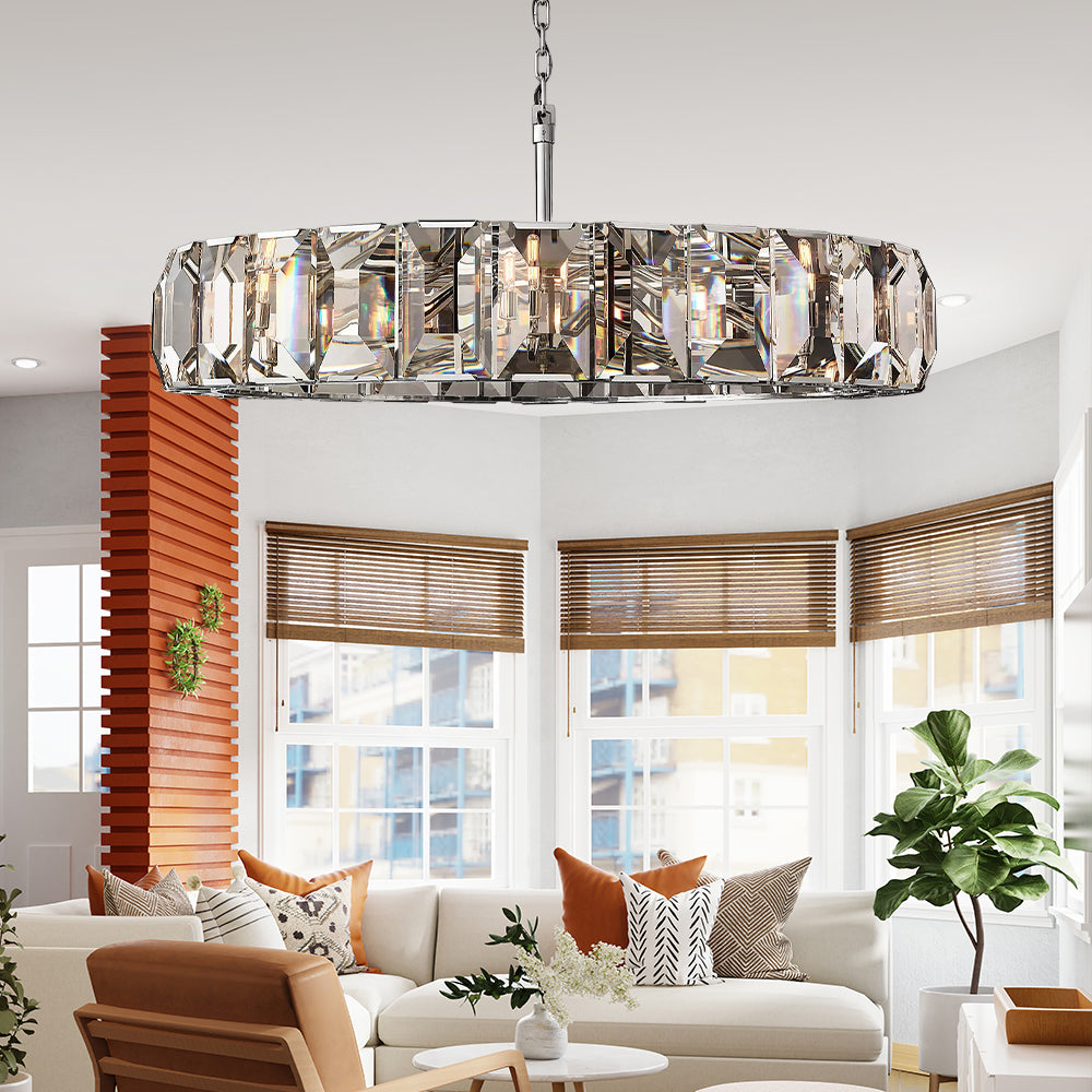 Hanson Luxury Glass Round Chandelier 60"