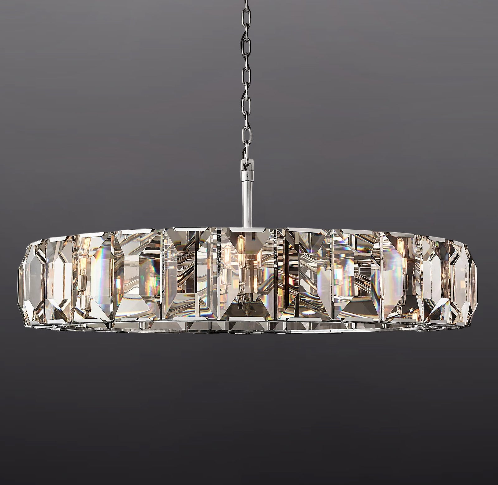 Hanson Luxury Glass Round Chandelier 60"