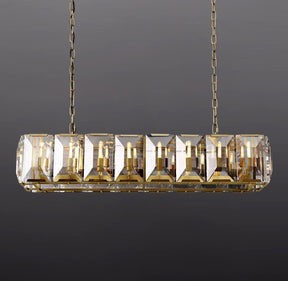Hanson Multicurve Crystal Rectangular Chandelier 55"