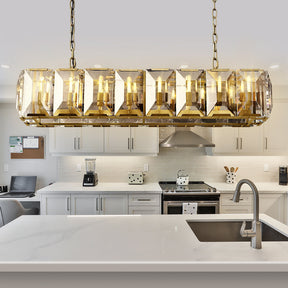 Hanson Multicurve Crystal Rectangular Chandelier 55"