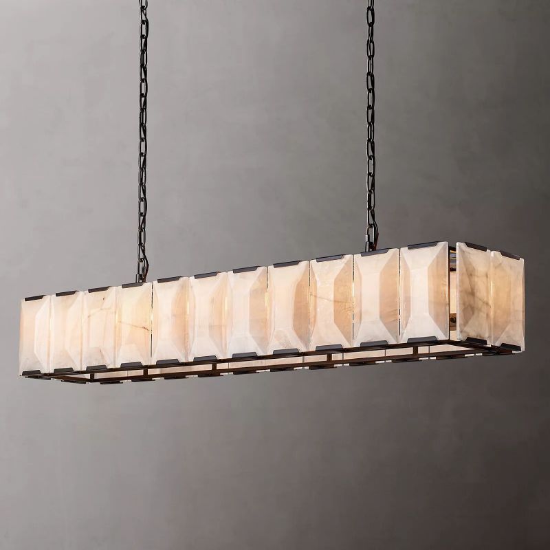 Harlow Calcite Rectangular Chandelier 74"