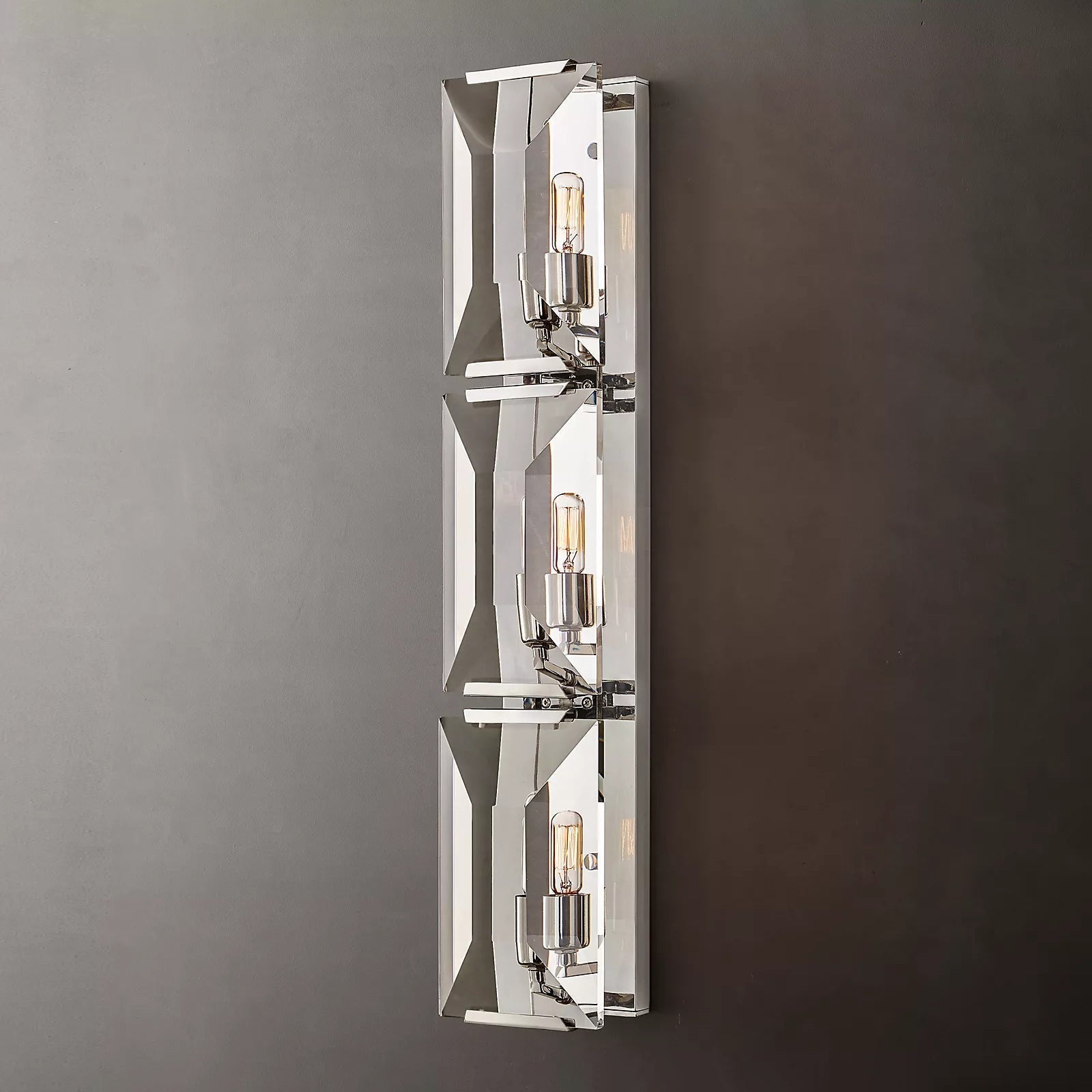 Harlow Multicurve Crystal Triple Wall Sconce 32"H