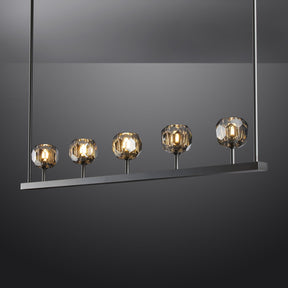 Kristal Ball Linear Crystal Chandelier, Dining Table Lamp, Kitchen Island Lamp