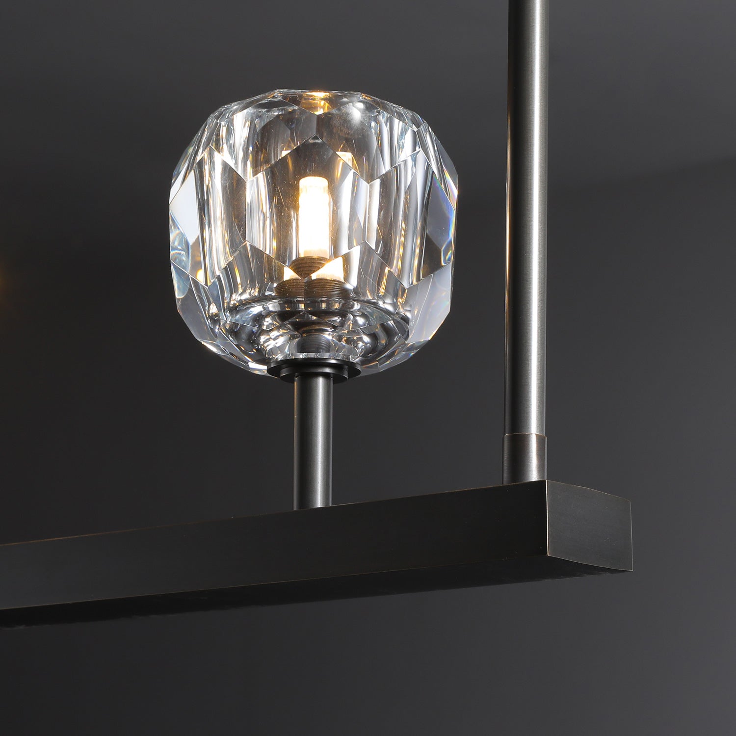 Kristal Ball Linear Crystal Chandelier, Dining Table Lamp, Kitchen Island Lamp