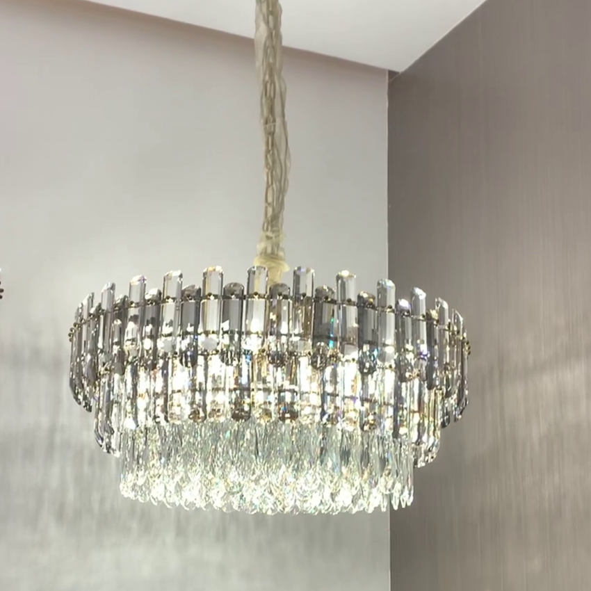 Light Luxury Round /Rectangular Crystal Chandelier for Living/Dining Room/Bedroom