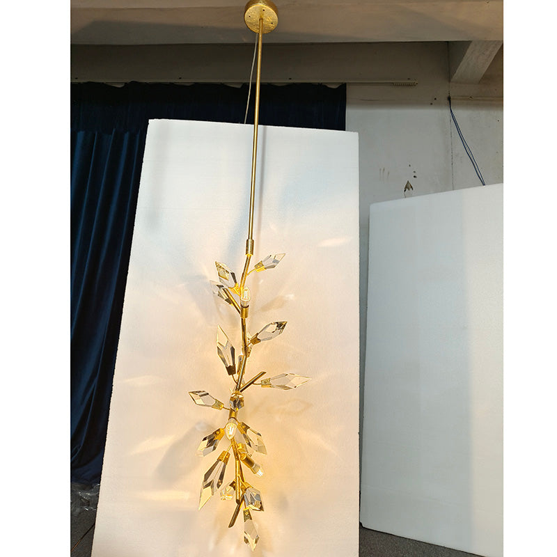 Loren 41" Crystal Long Pendant Light Modern
