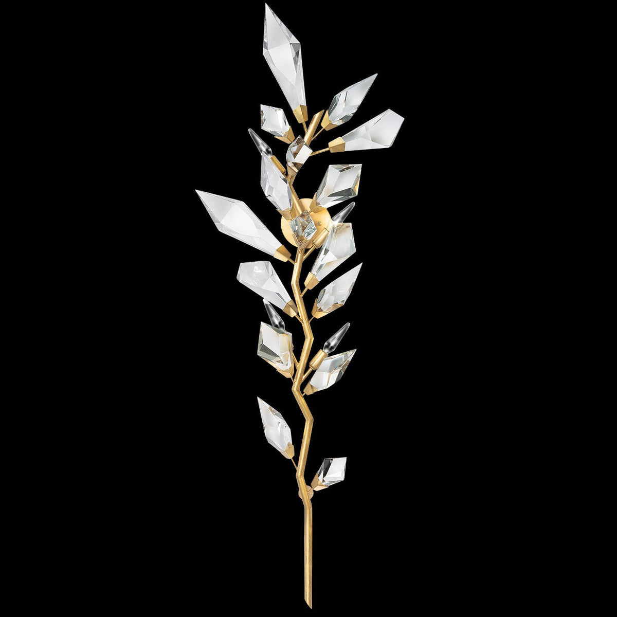Loren Luxury 58" Gold&Silver Branch Crystal Wall Sconce