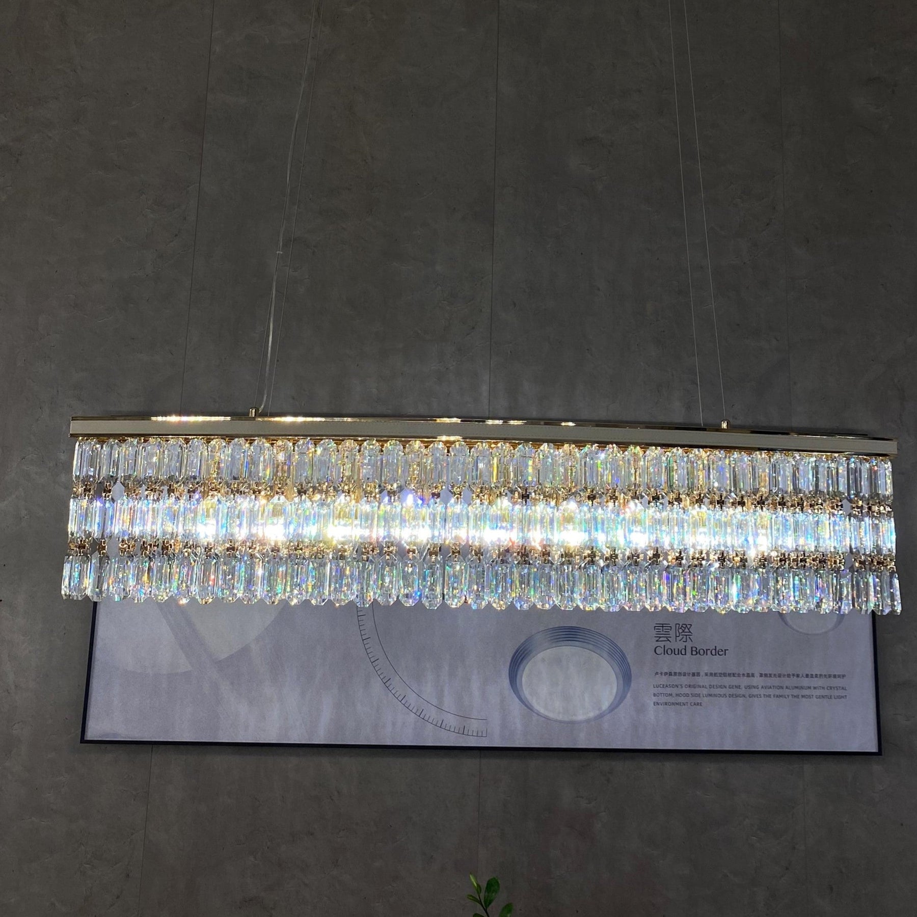 Luxury Rectangle Crystal Chandelier for Dining Room/Kitchen Island