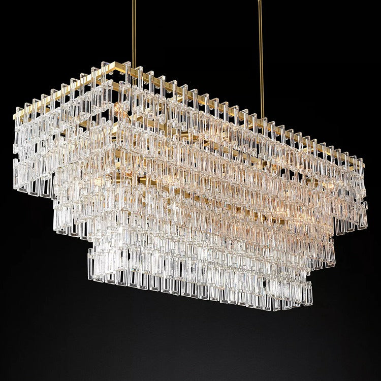 Marignan Tier K9 Crystal  Rectangle Chandelier