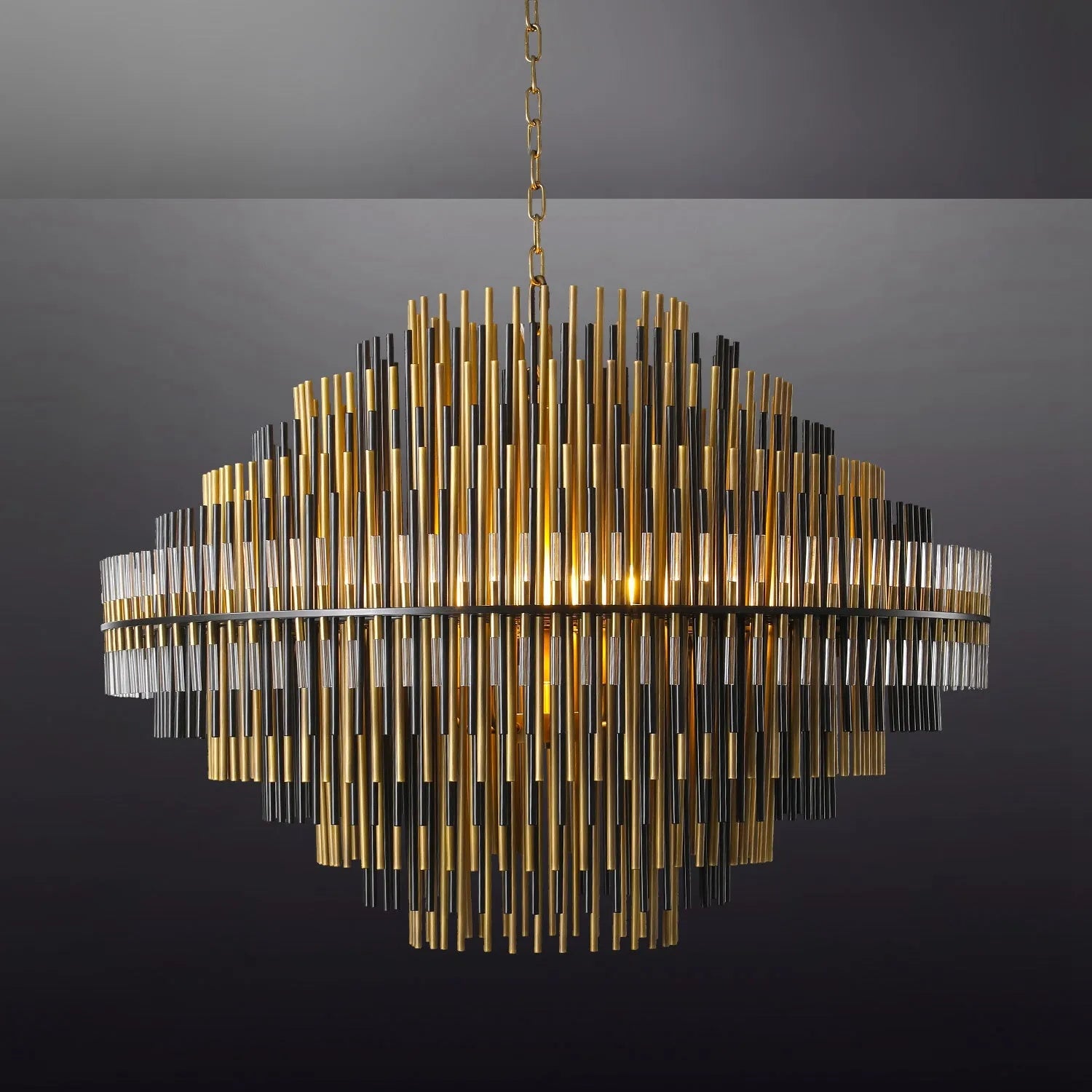 Modern Luxury Emile Round Chandelier Burnished Brass