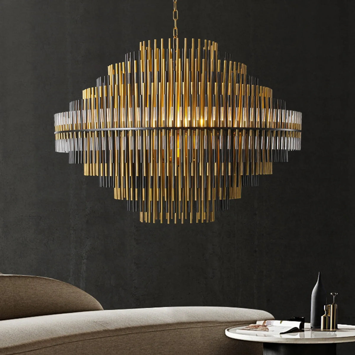 Modern Luxury Emile Round Chandelier Burnished Brass