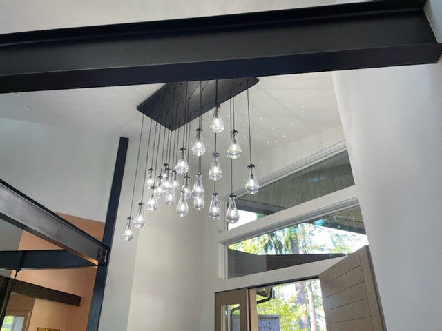 Modern Raindrop Chandelier Rectangle For Dinning Room Kitchen Island
