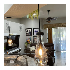 Modern Raindrop Rod Pendant