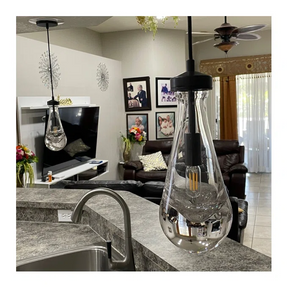 Modern Raindrop Rod Pendant