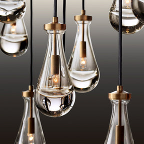 Modern Raindrop Round Brass Chandelier D36" 13-Lights