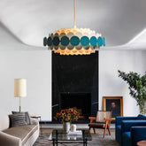 chandelier,chaneliers,round,iron,green,black,red,multi-layer,layer,tiers,flower,ceiling,affordable