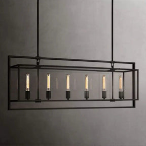 Opus Glass Rectangular Chandelier 54"