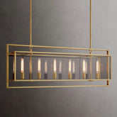 Opus Glass Rectangular Chandelier 54"