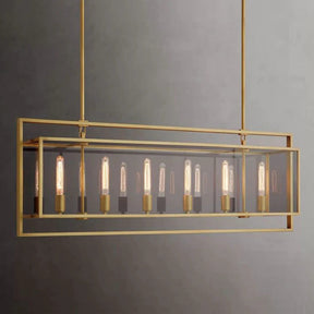 Opus Glass Rectangular Chandelier 54"