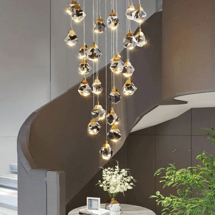 Prism Crystal Staircase Chandelier