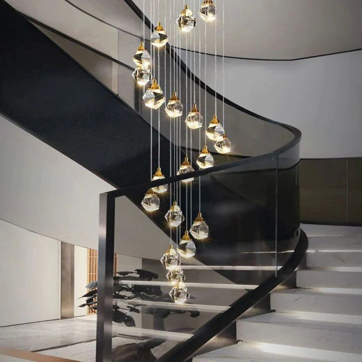 Prism Crystal Staircase Chandelier