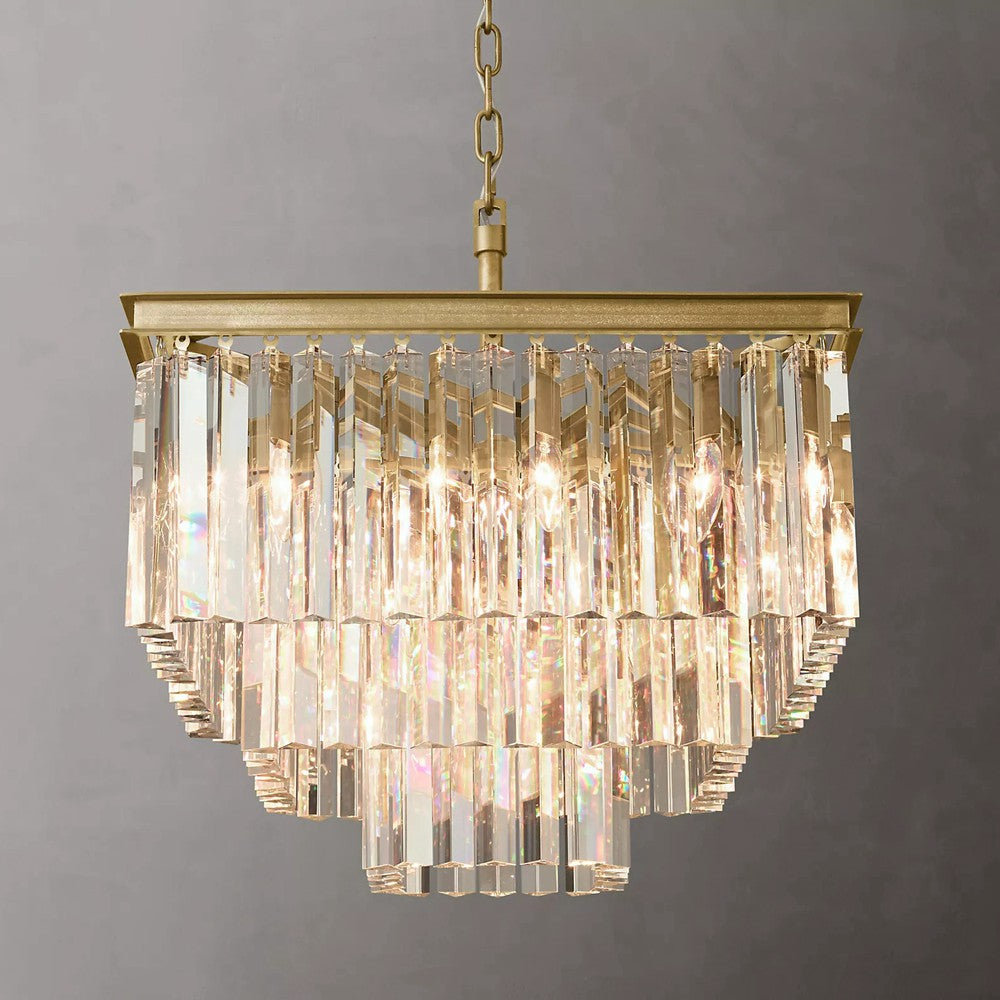 Odeon Crystal Multi-Layer Square Chandelier