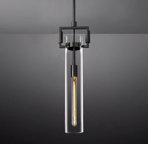 Queena Modern Machinist Glass Cylinder Pendant Light