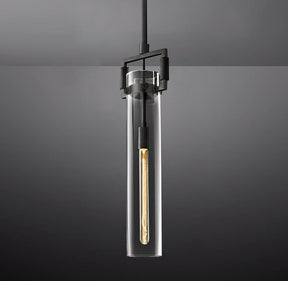 Queena Modern Machinist Glass Cylinder Pendant Light