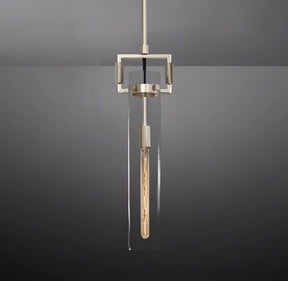 Queena Modern Machinist Glass Cylinder Pendant Light