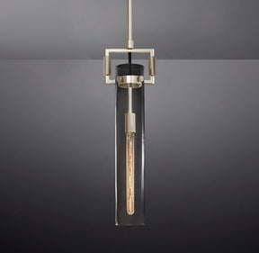 Queena Modern Machinist Glass Cylinder Pendant Light