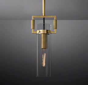 Queena Modern Machinist Glass Cylinder Pendant Light