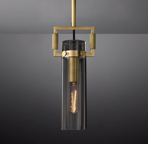 Queena Modern Machinist Glass Cylinder Pendant Light