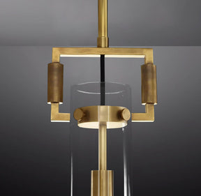 Queena Modern Machinist Glass Cylinder Pendant Light