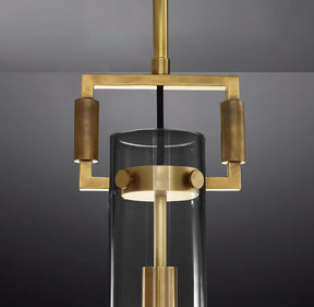Queena Modern Machinist Glass Cylinder Pendant Light