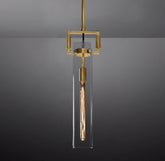Queena Modern Machinist Glass Cylinder Pendant Light