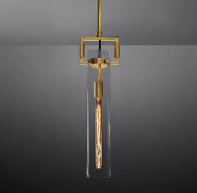 Queena Modern Machinist Glass Cylinder Pendant Light