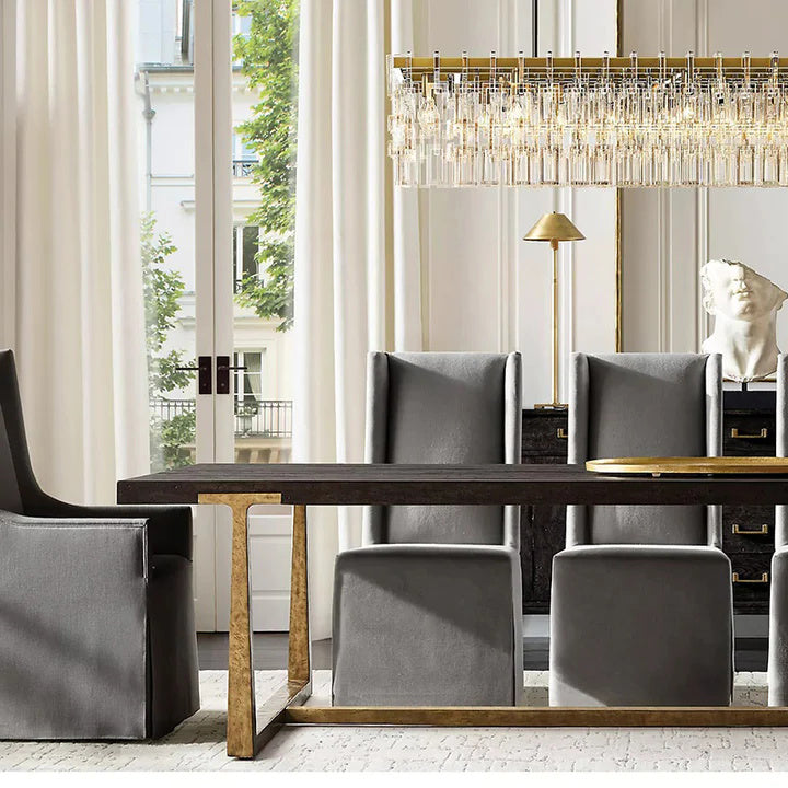 Radot 3 Tier Crystal Rectangular Chandelier 60"