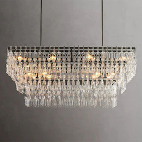 Radot 3 Tier Crystal Rectangular Chandelier 60"