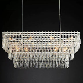 Radot 3 Tier Crystal Rectangular Chandelier 60"