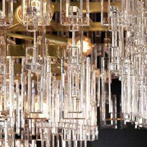 Radot 3 Tier Crystal Rectangular Chandelier 60"