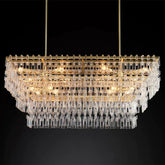 Radot 3 Tier Crystal Rectangular Chandelier 60"