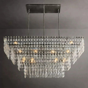 Radot 4 Tier Crystal Rectangular Chandelier 72"