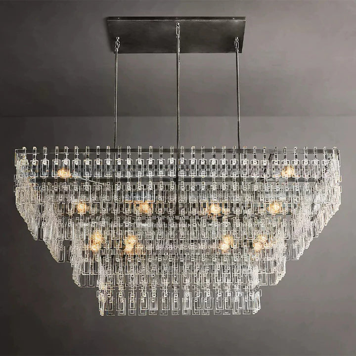 Radot 4 Tier Crystal Rectangular Chandelier 72"