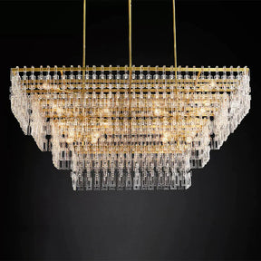 Radot 4 Tier Crystal Rectangular Chandelier 72"