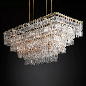 Radot 4 Tier Crystal Rectangular Chandelier 72"
