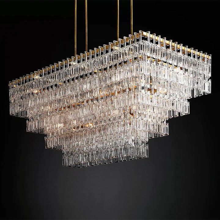 Radot 4 Tier Crystal Rectangular Chandelier 72"