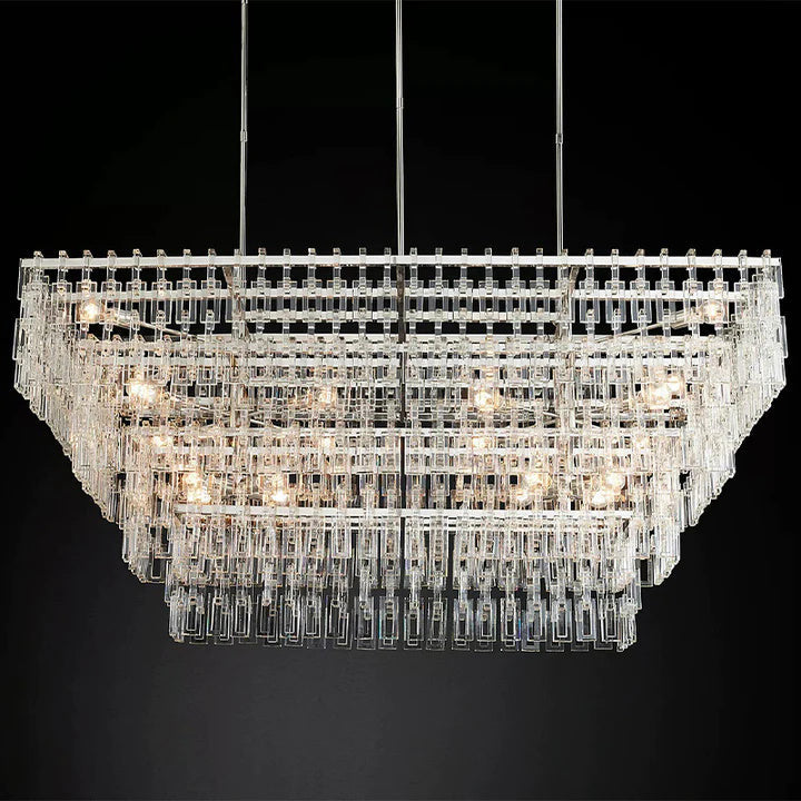 Radot 4 Tier Crystal Rectangular Chandelier 72"