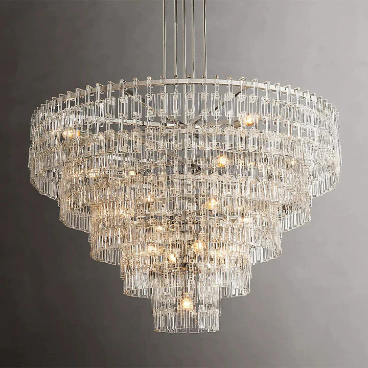 Radot 5 Tier Crystal Round Chandelier 60" for Living Room