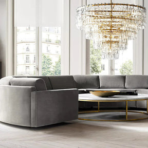 Radot 5 Tier Crystal Round Chandelier 60" for Living Room