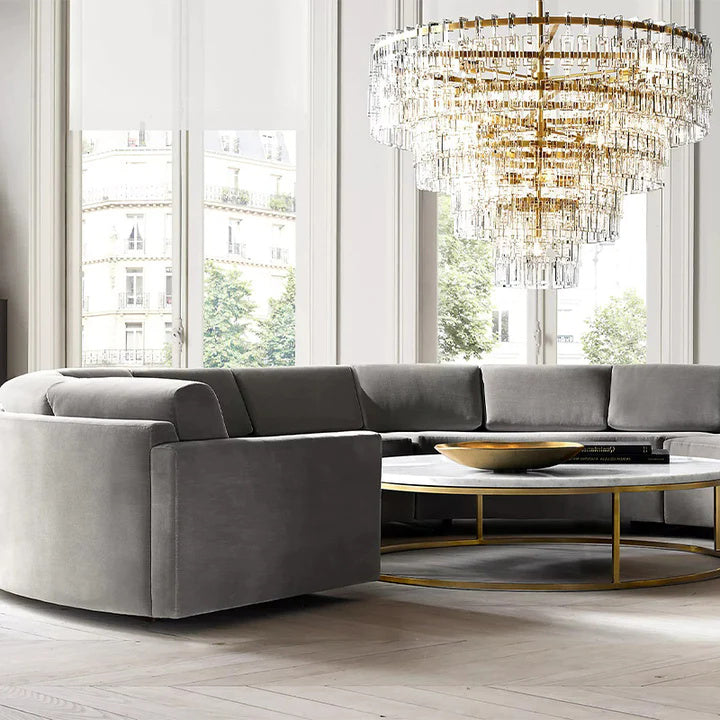 Radot 5 Tier Crystal Round Chandelier 60" for Living Room